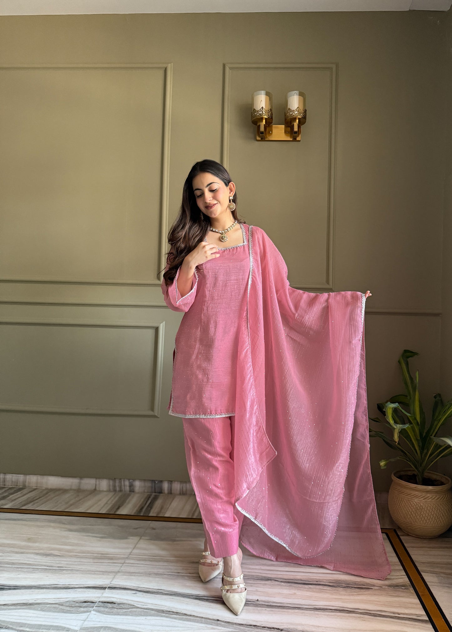 Crunchy Silk Salwar Suit Party Wear for Women