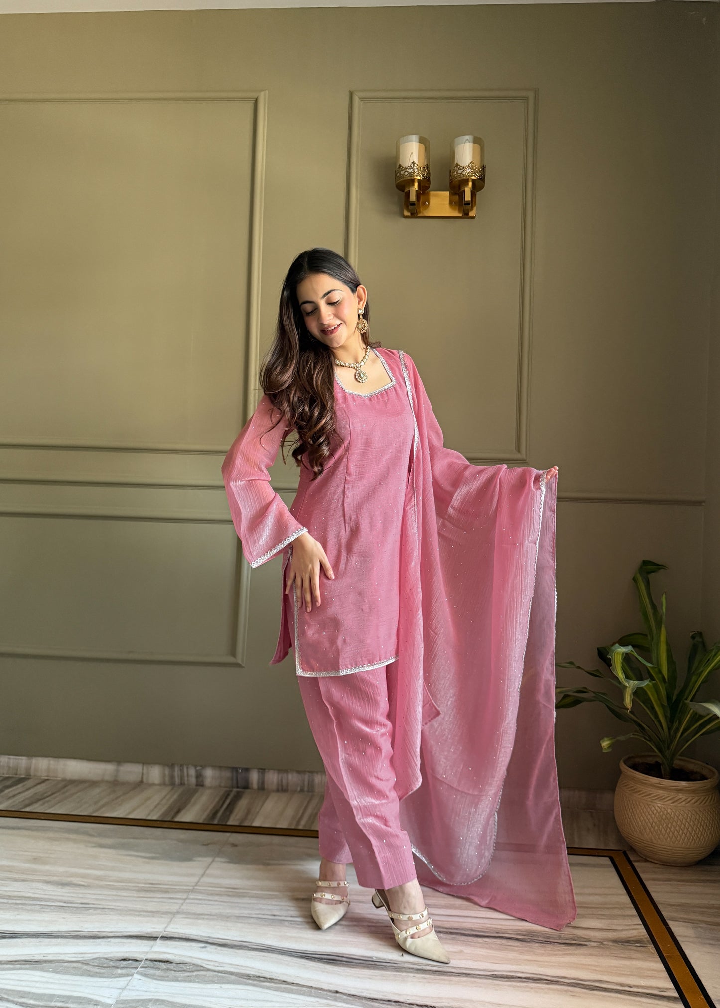 Crunchy Silk Salwar Suit Party Wear for Women