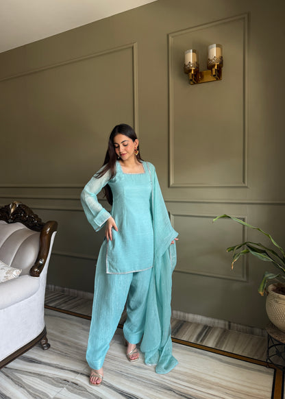 Crunchy Silk Salwar Suit Party Wear for Women