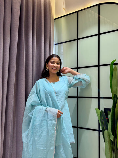 Crunchy Silk Salwar Suit Party Wear for Women