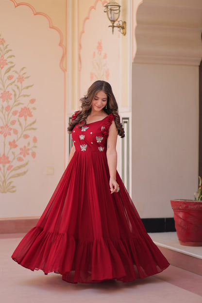 Designer Sequins Butterfly Anarkali Dress for Women