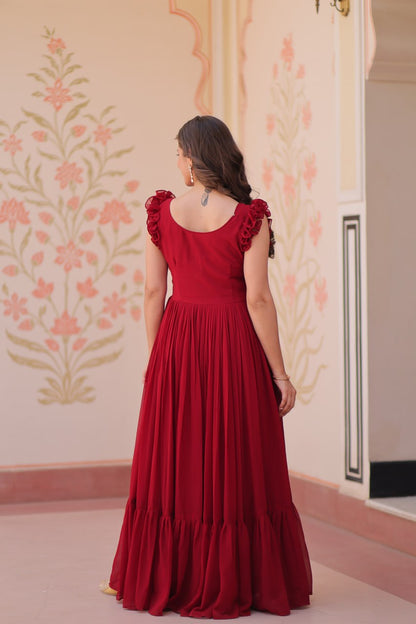 Designer Sequins Butterfly Anarkali Dress for Women