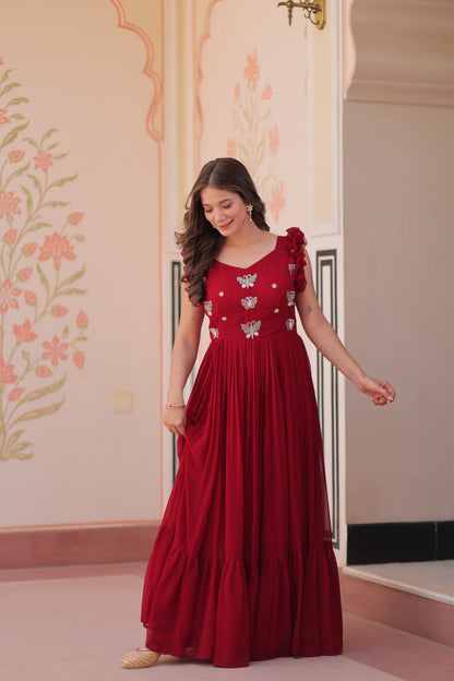 Designer Sequins Butterfly Anarkali Dress for Women