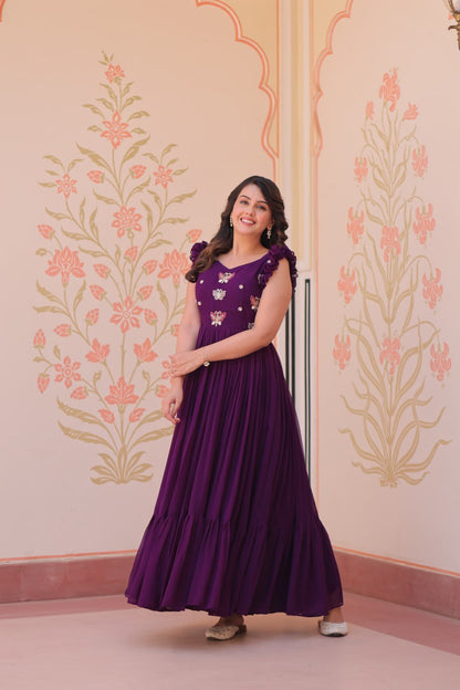 Designer Sequins Butterfly Anarkali Dress for Women