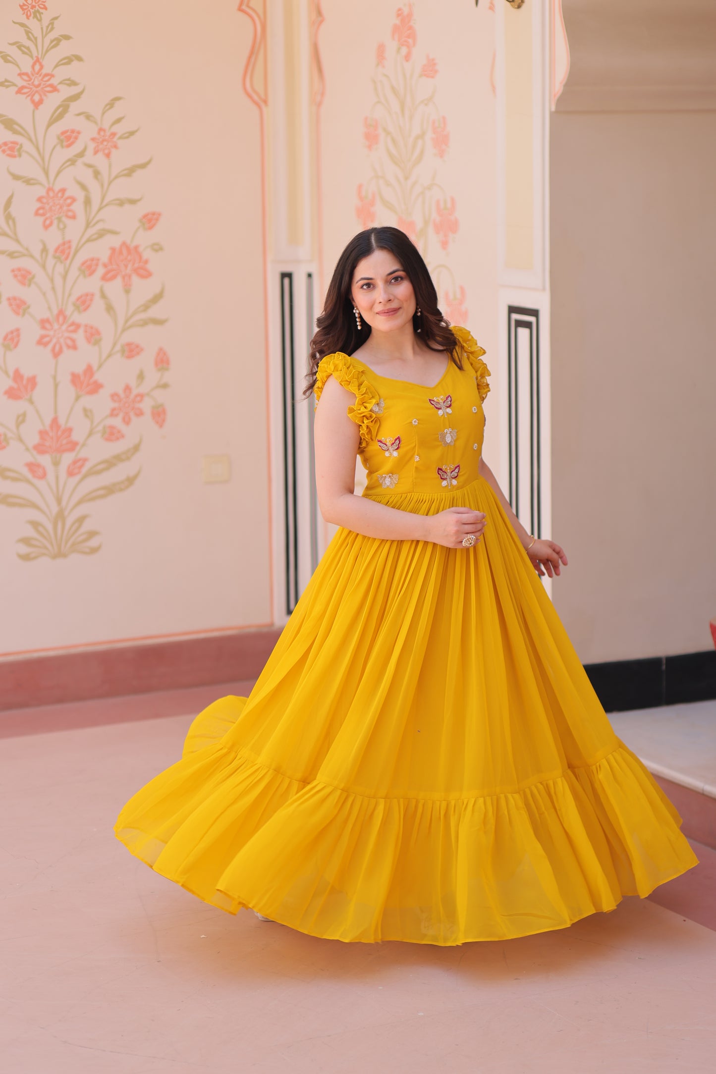 Designer Sequins Butterfly Anarkali Dress for Women