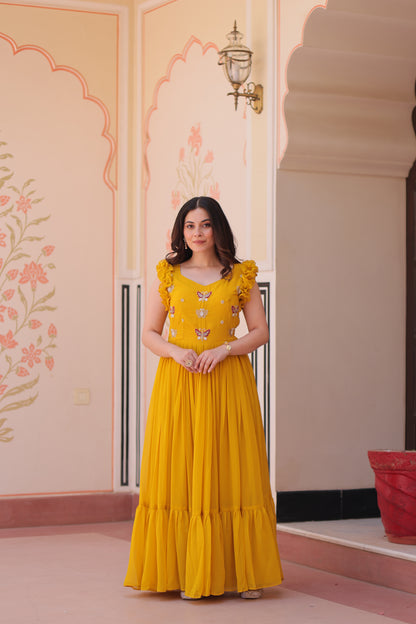 Designer Sequins Butterfly Anarkali Dress for Women