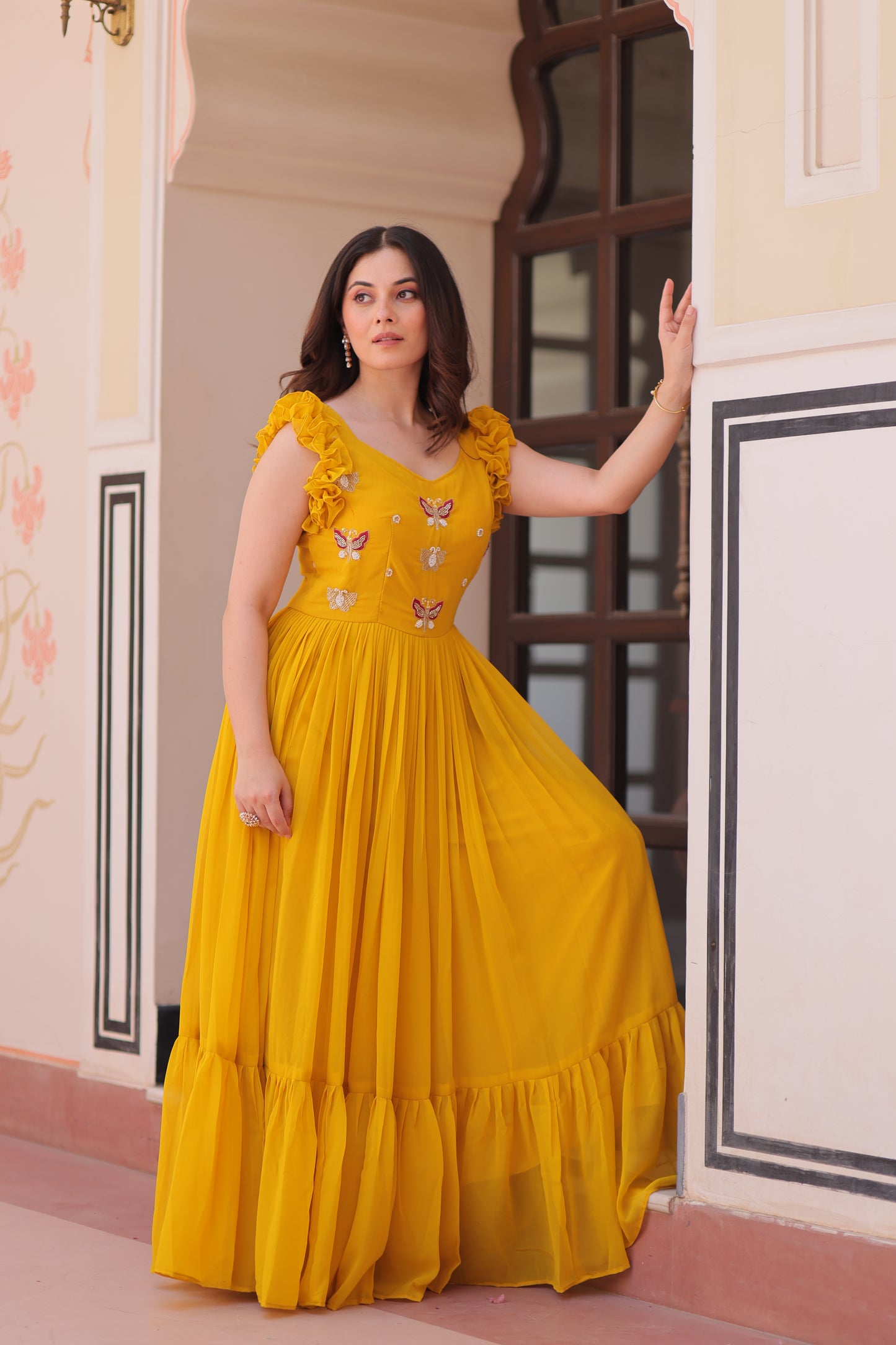 Designer Sequins Butterfly Anarkali Dress for Women