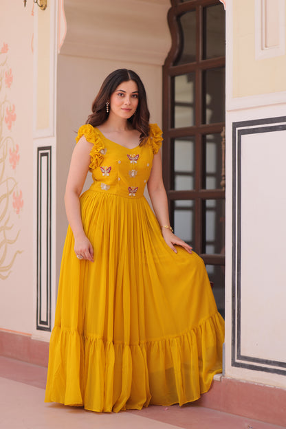Designer Sequins Butterfly Anarkali Dress for Women