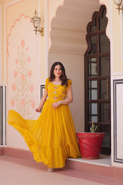 Designer Sequins Butterfly Anarkali Dress for Women