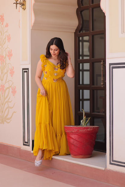 Designer Sequins Butterfly Anarkali Dress for Women