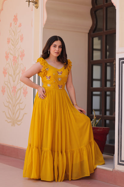 Designer Sequins Butterfly Anarkali Dress for Women