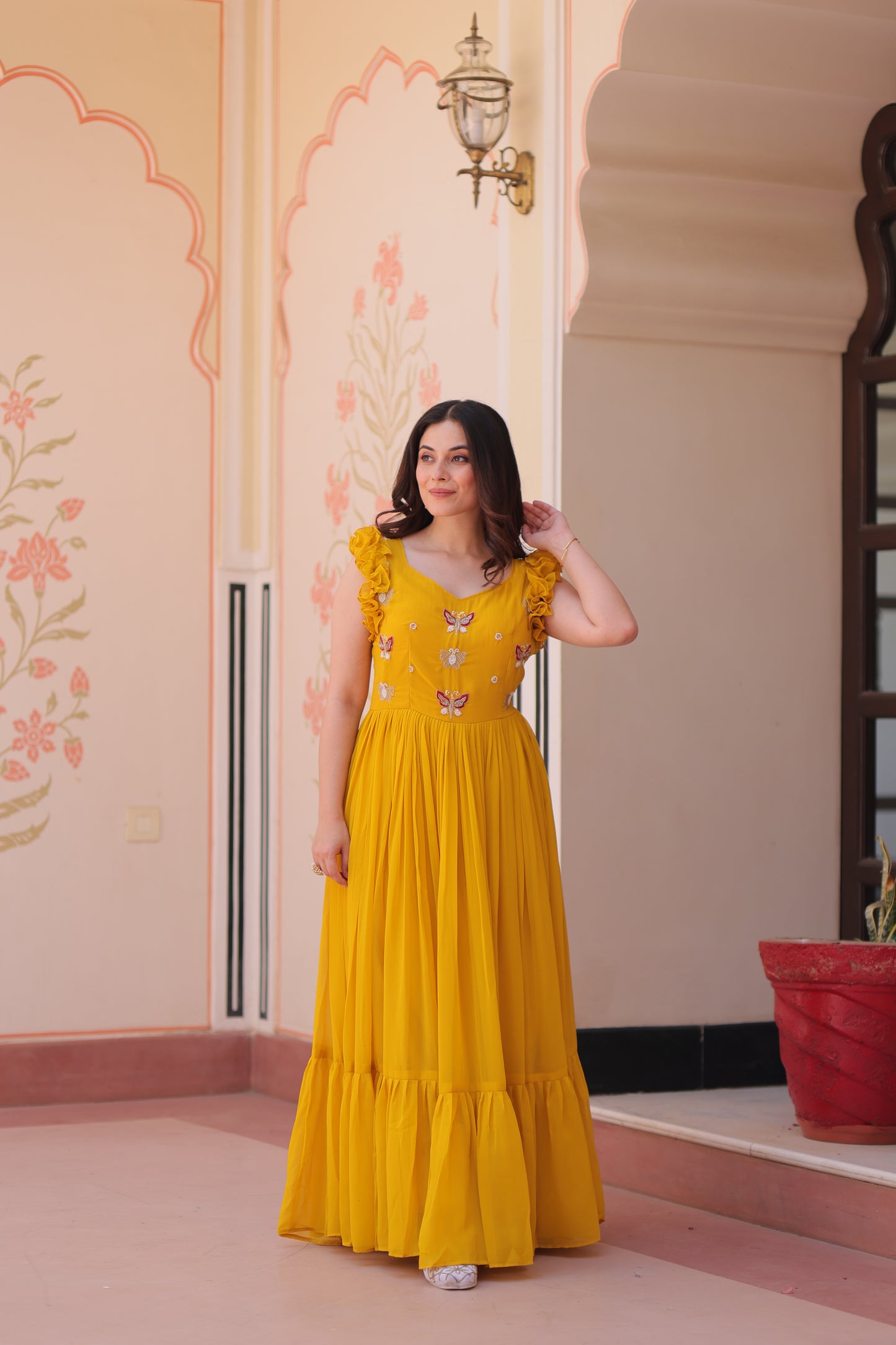 Designer Sequins Butterfly Anarkali Dress for Women