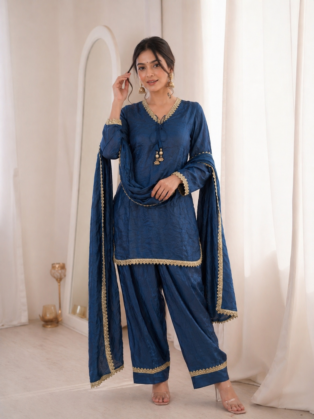 Fendi Silk Salwar Suit Party Wear for Women - Royal Riwaaz