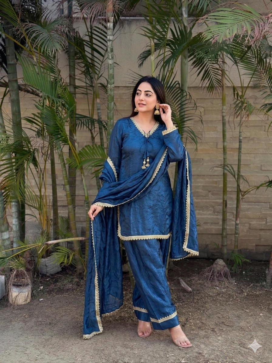 Fendi Silk Salwar Suit Party Wear for Women - Royal Riwaaz