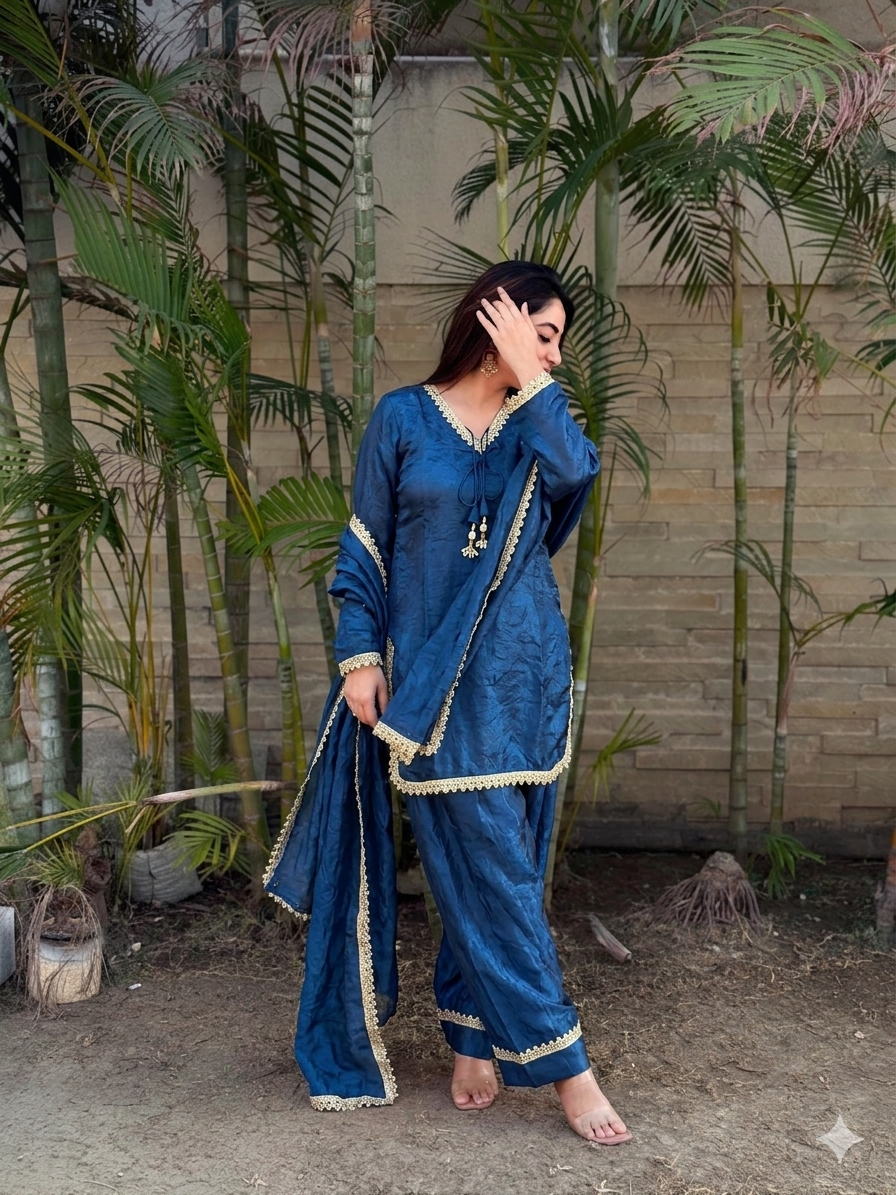 Fendi Silk Salwar Suit Party Wear for Women - Royal Riwaaz