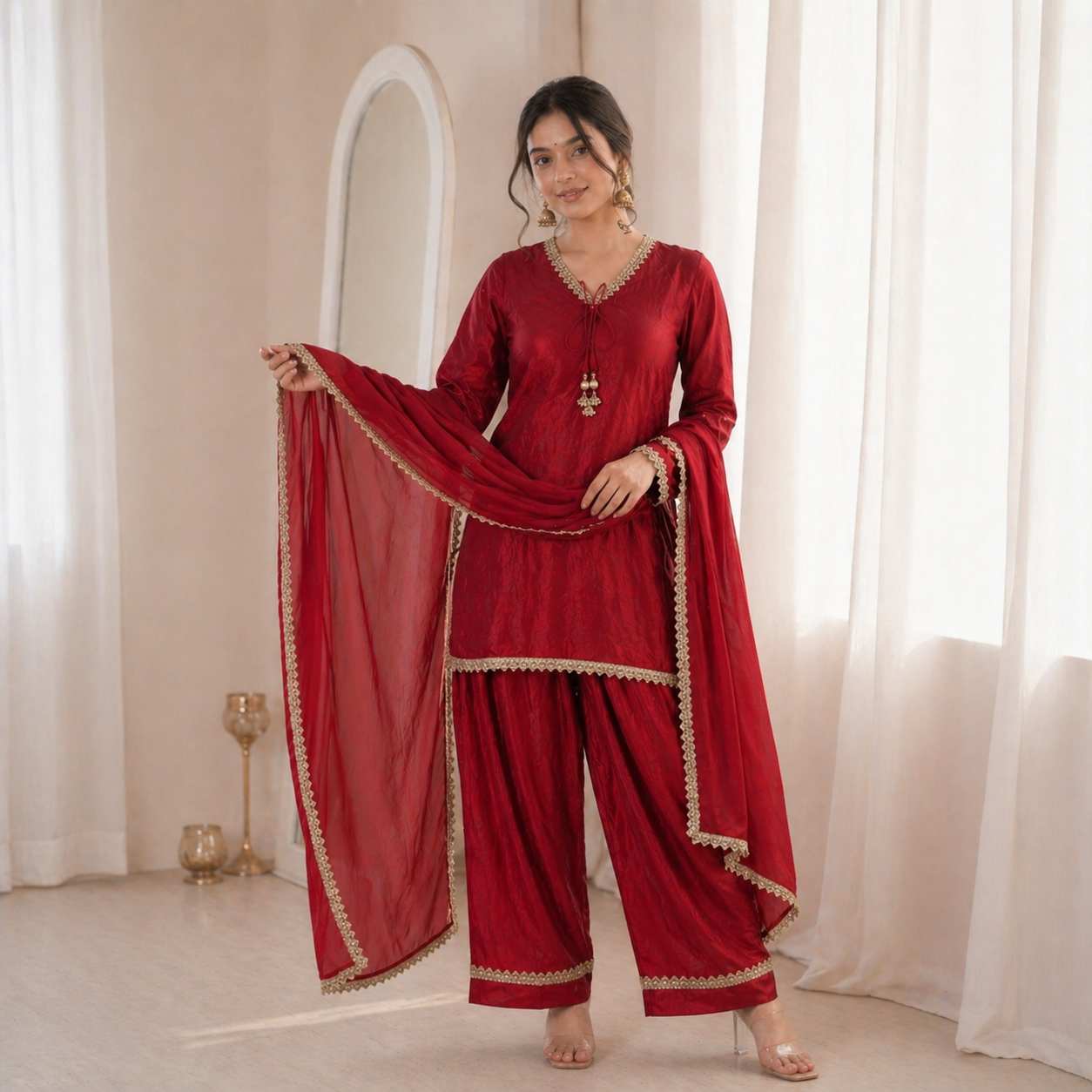 Fendi Silk Salwar Suit Party Wear for Women - Royal Riwaaz