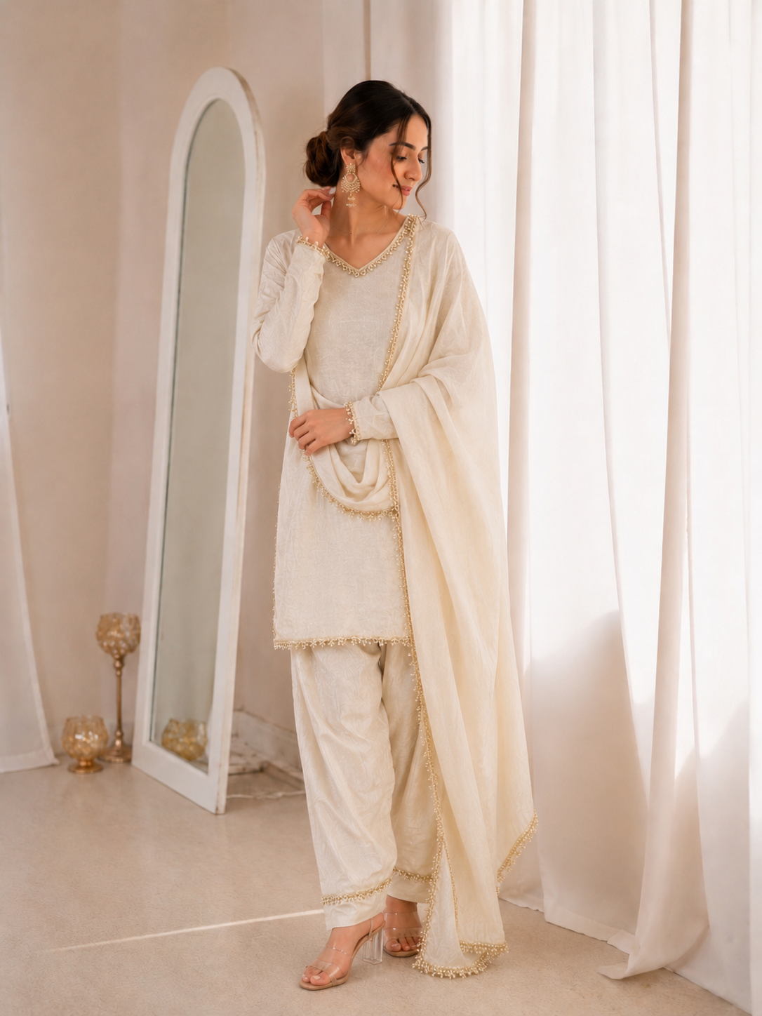 Fendi Silk Salwar Suit Party Wear for Women - Royal Riwaaz
