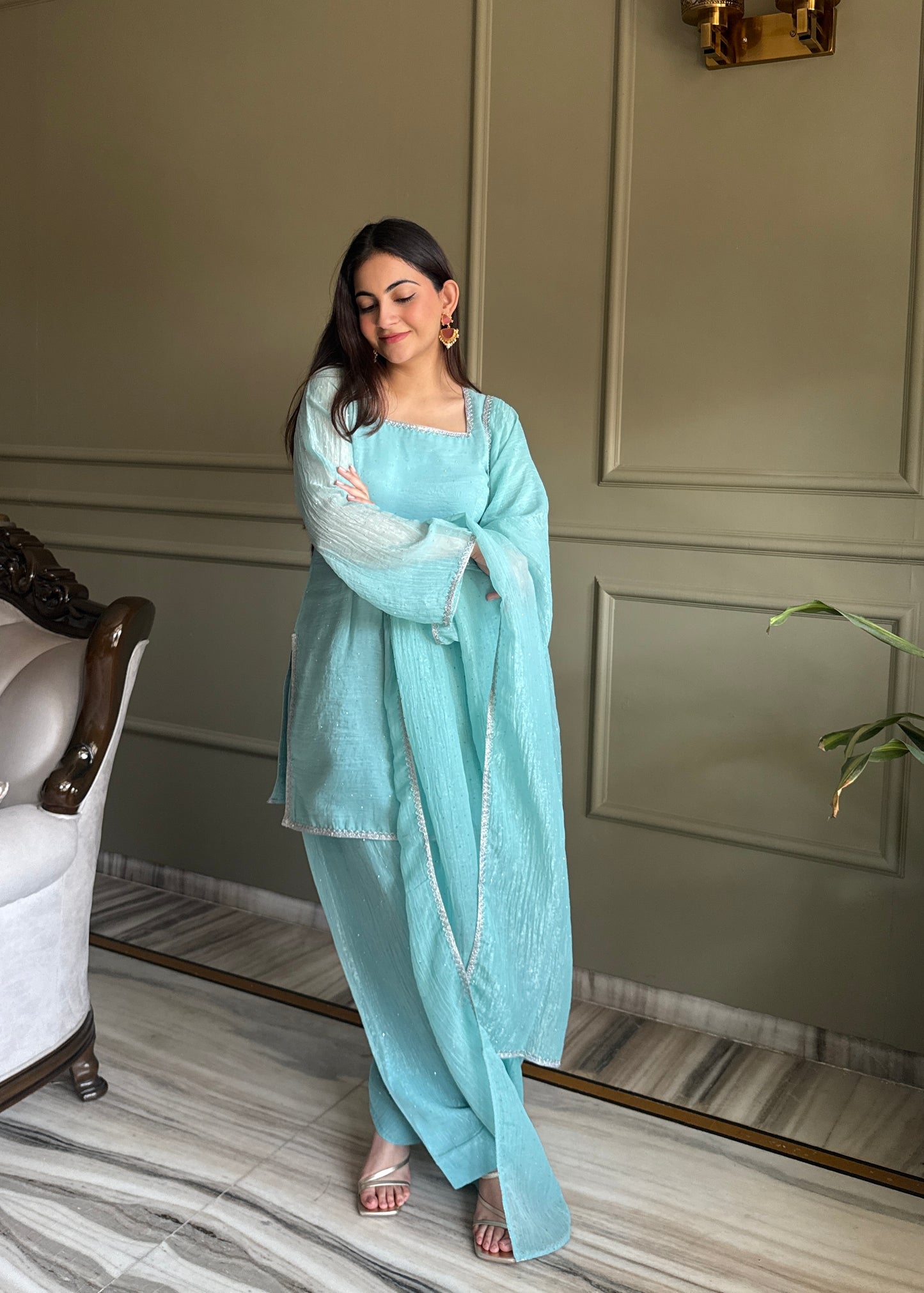 Crunchy Silk Salwar Suit Party Wear for Women