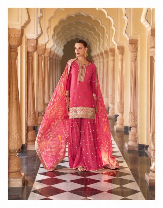 Premium Chinon Heavy Embroidery Salwar Kameez with Dupatta