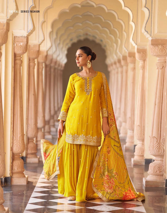 Premium Readymade Embroidered Plazo Suit Set with Designer Dupatta