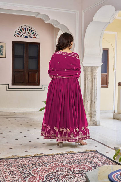 Sequined Faux Georgette Anarkali Suit for Women