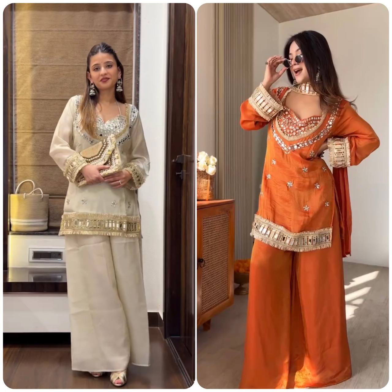 Embroidered Kurta Palazzo Set with Dupatta - 4 Piece Bustier Set