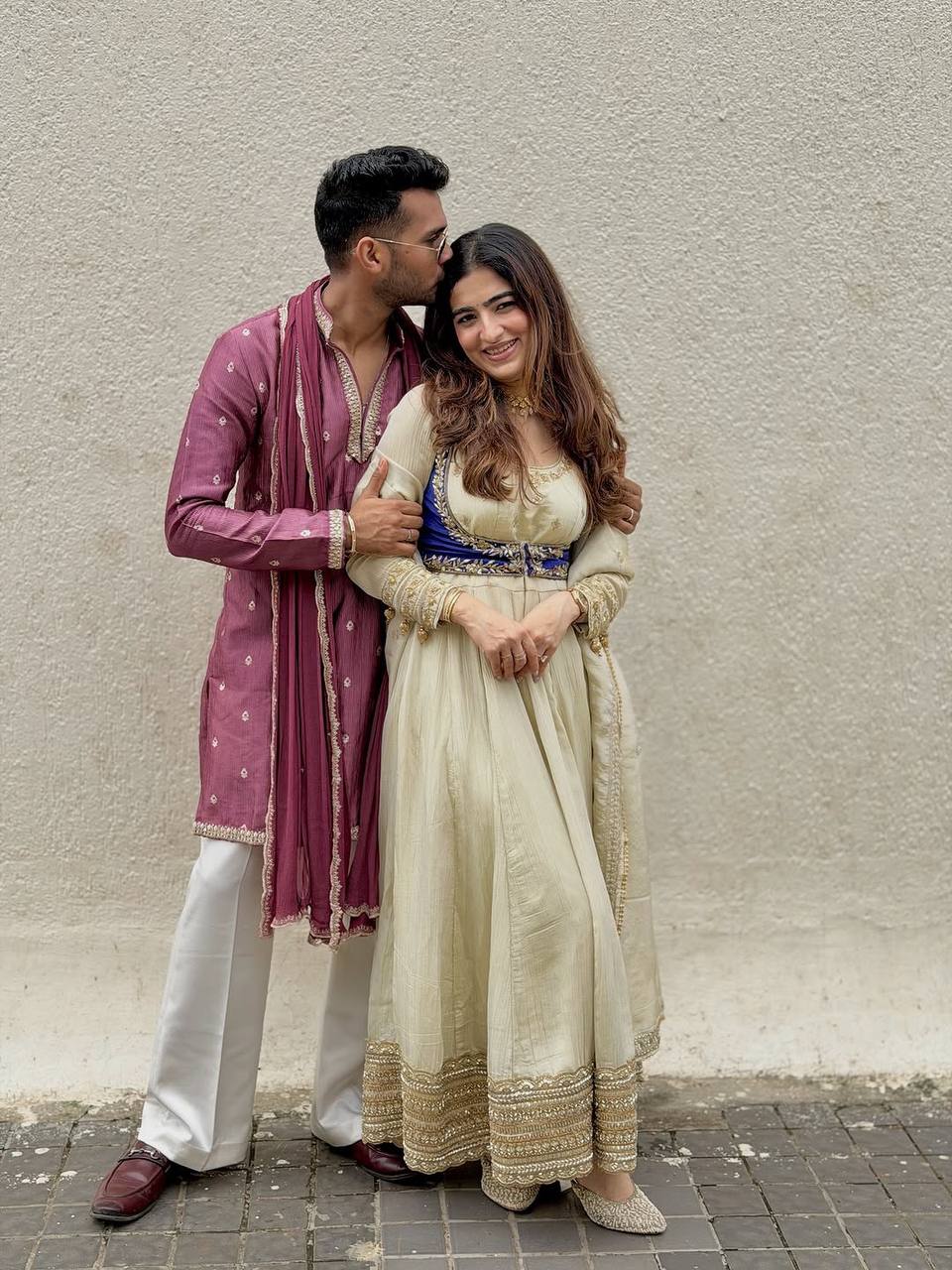Cream Chinon Silk Anarkali Salwar Suit Women Party Wear