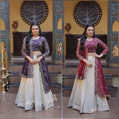 Party Wear Lehenga Choli for Women with Zari Embroidery