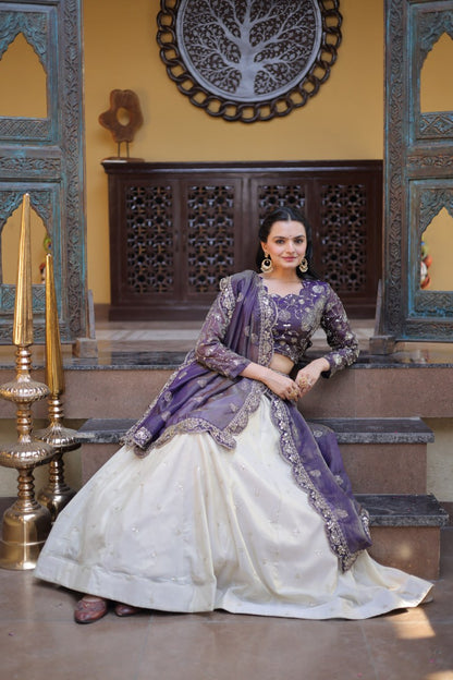 Party Wear Lehenga Choli for Women with Zari Embroidery