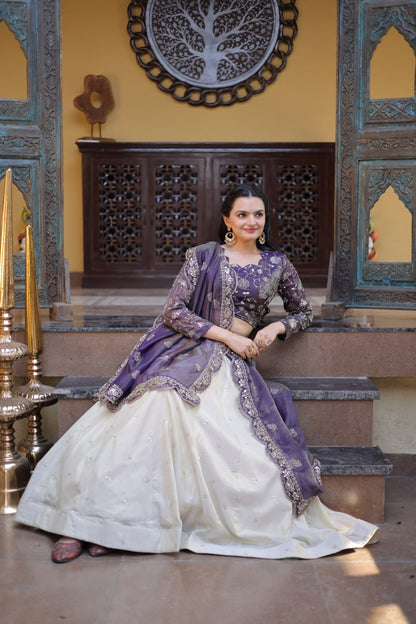 Party Wear Lehenga Choli for Women with Zari Embroidery