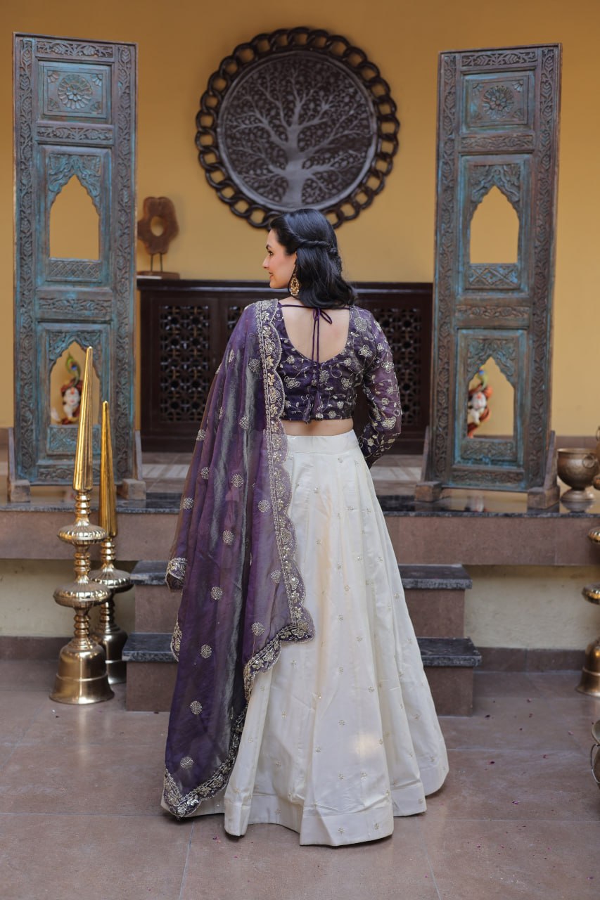 Party Wear Lehenga Choli for Women with Zari Embroidery