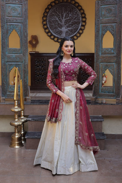 Party Wear Lehenga Choli for Women with Zari Embroidery