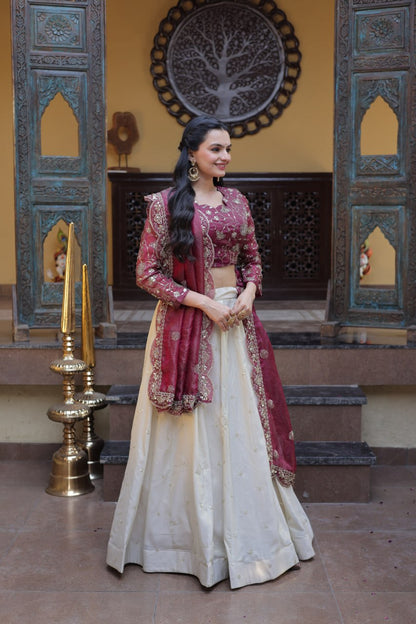 Party Wear Lehenga Choli for Women with Zari Embroidery