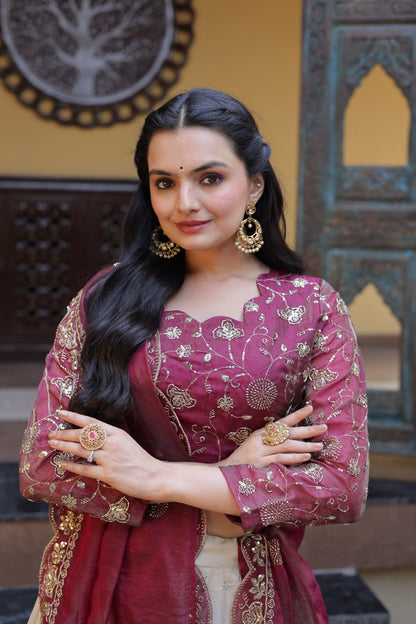 Party Wear Lehenga Choli for Women with Zari Embroidery
