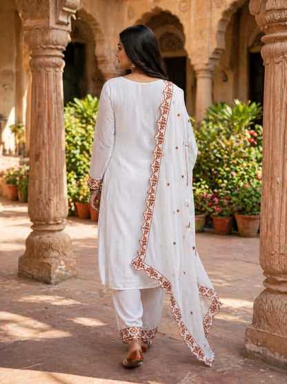 Pakistani Style Salwar Suit Kurti Set with Cotton Thread Work