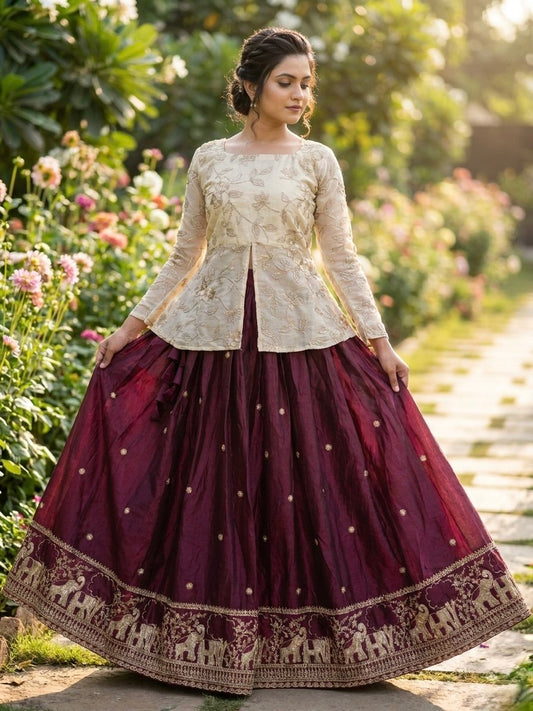 Embroidered Fendy Silk Lehenga Choli for Women