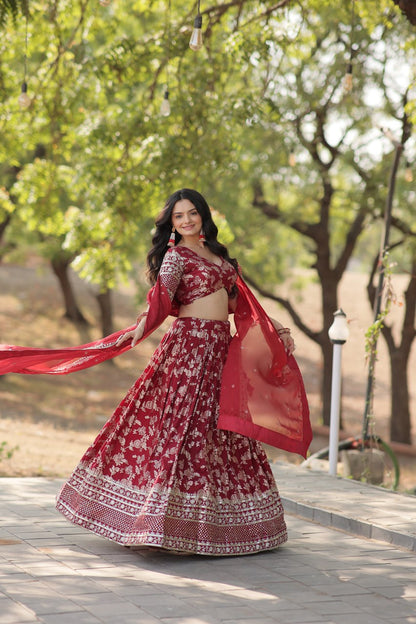 Viscose Jacquard Lehenga Choli with Russian Silk Dupatta