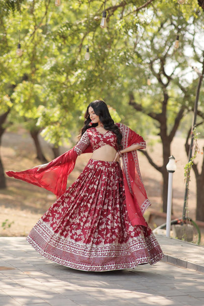 Viscose Jacquard Lehenga Choli with Russian Silk Dupatta