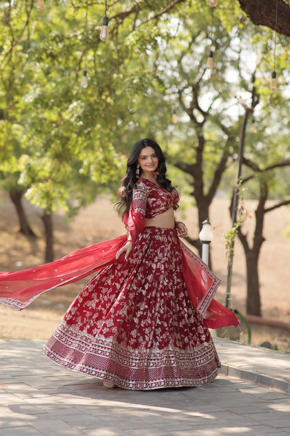 Viscose Jacquard Lehenga Choli with Russian Silk Dupatta