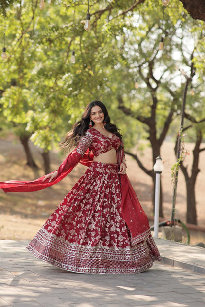 Viscose Jacquard Lehenga Choli with Russian Silk Dupatta