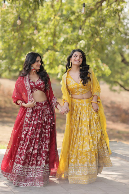 Viscose Jacquard Lehenga Choli with Russian Silk Dupatta