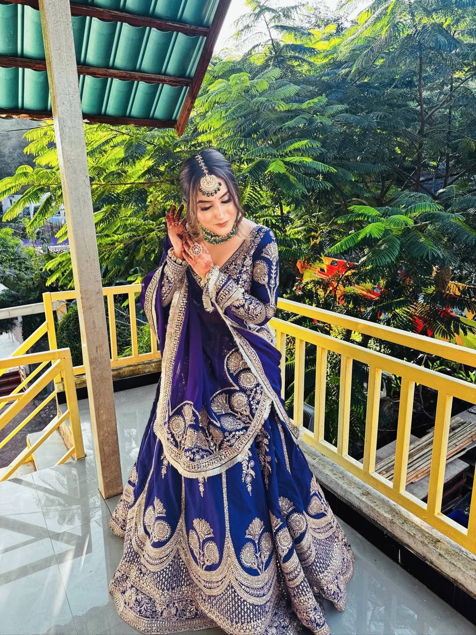 Royal Blue Georgette Designer Lehenga Choli with Sequence Work