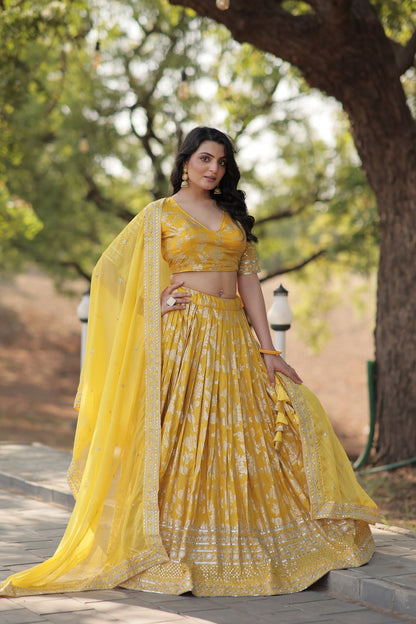 Viscose Jacquard Lehenga Choli with Russian Silk Dupatta