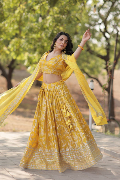 Viscose Jacquard Lehenga Choli with Russian Silk Dupatta