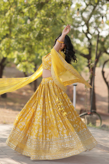 Viscose Jacquard Lehenga Choli with Russian Silk Dupatta