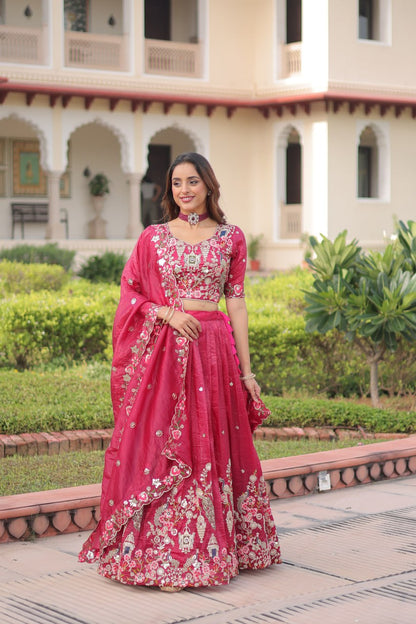 Premium Gold Crush Sequins Embroidered Lehenga Choli Set