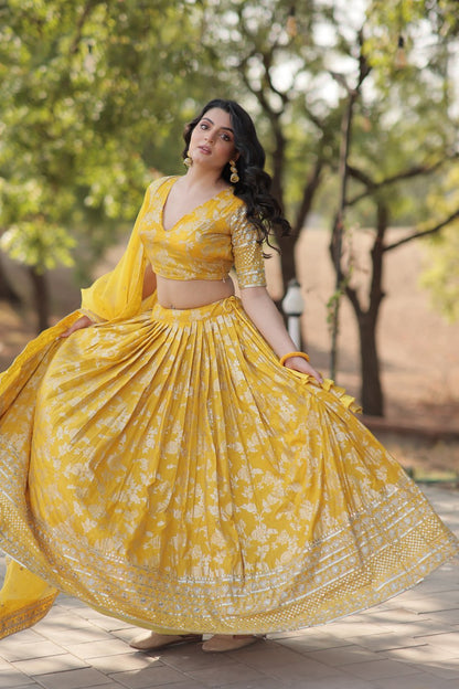 Viscose Jacquard Lehenga Choli with Russian Silk Dupatta