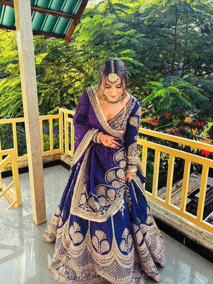 Royal Blue Georgette Designer Lehenga Choli with Sequence Work