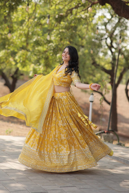 Viscose Jacquard Lehenga Choli with Russian Silk Dupatta