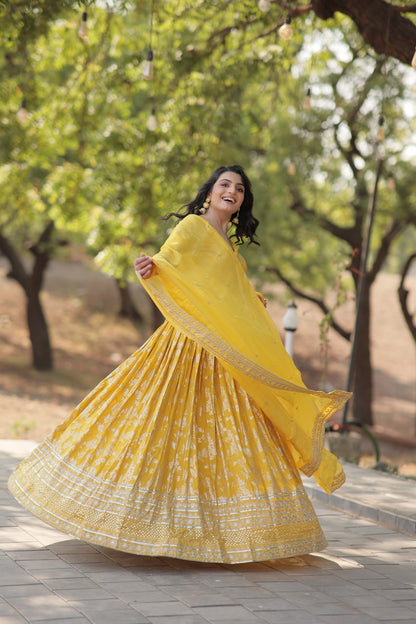 Viscose Jacquard Lehenga Choli with Russian Silk Dupatta